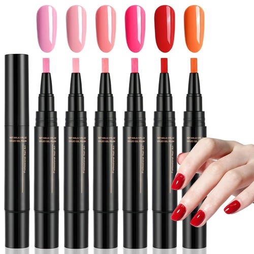 6pcs gel nail polish - 3-in-1,