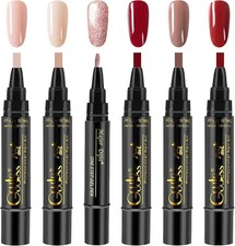 6 Pcs Nail Pens Polish 3 In 1