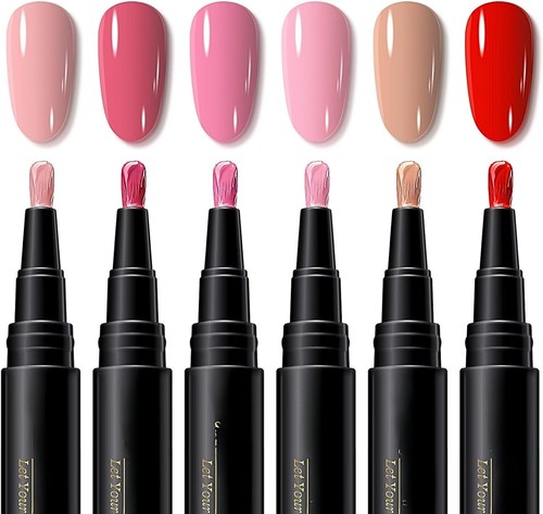 6pcs nail polish pens - 6pcs, pink